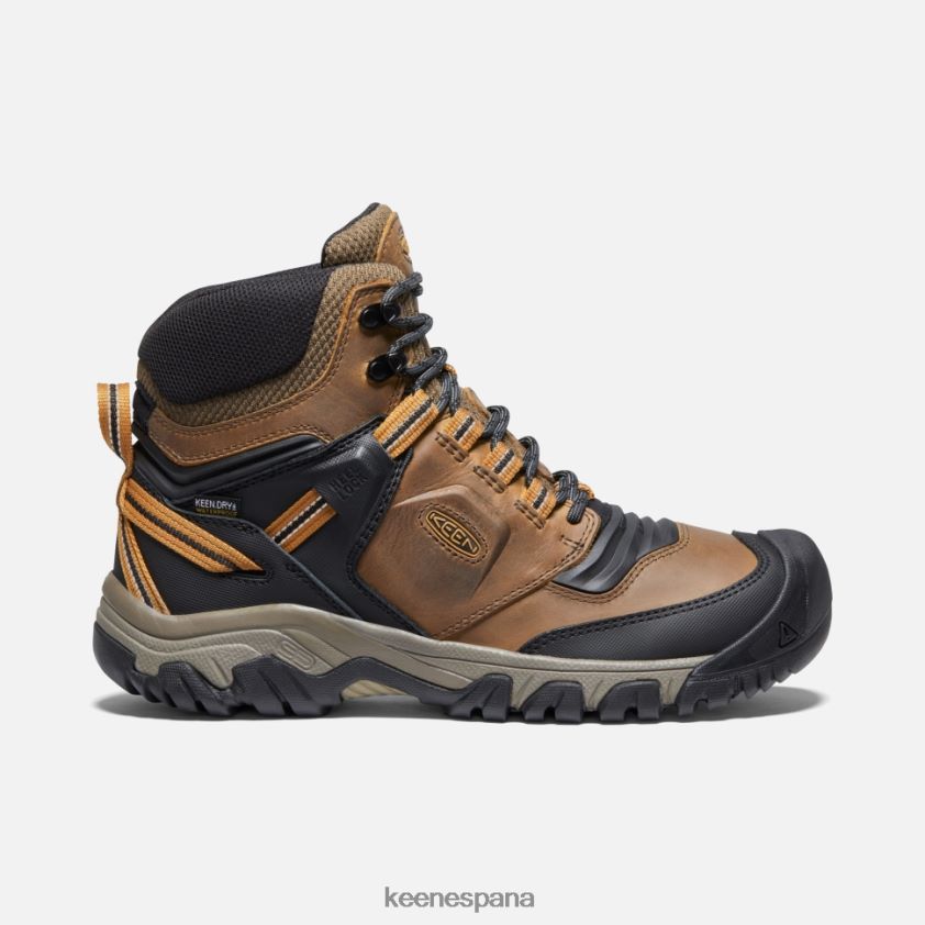 Keen Bota impermeable Ridge Flex ancha BJ4P4X478 bisonte-marrón dorado