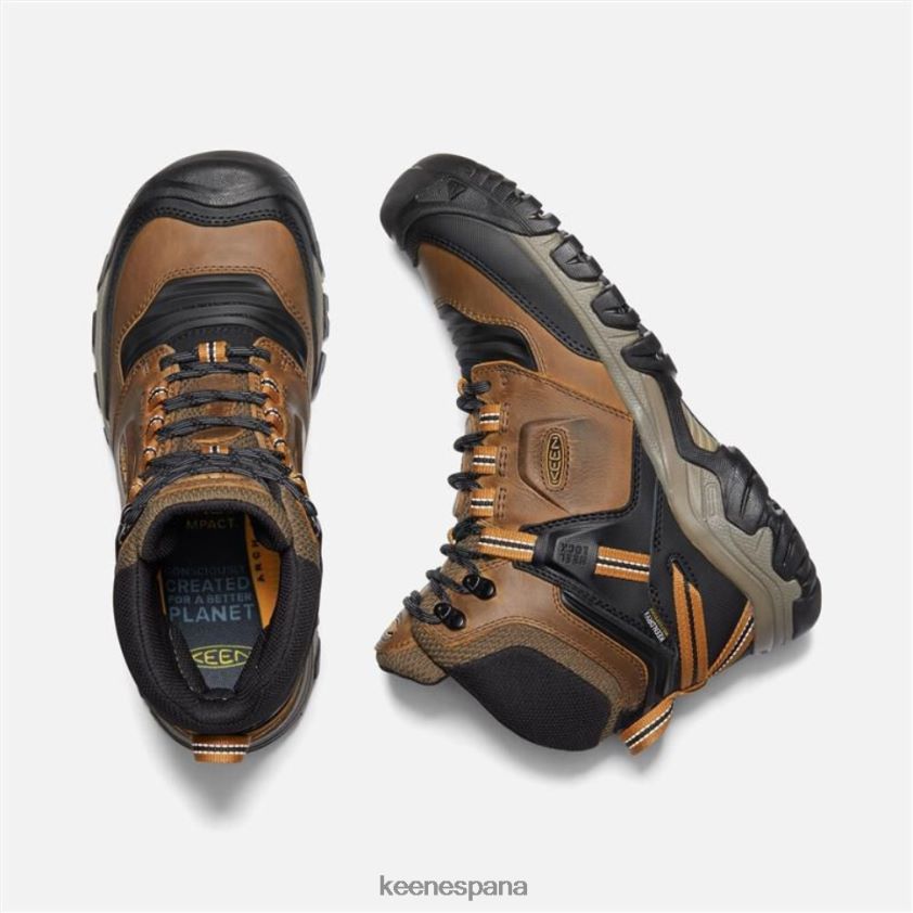 Keen Bota impermeable Ridge Flex ancha BJ4P4X478 bisonte-marrón dorado