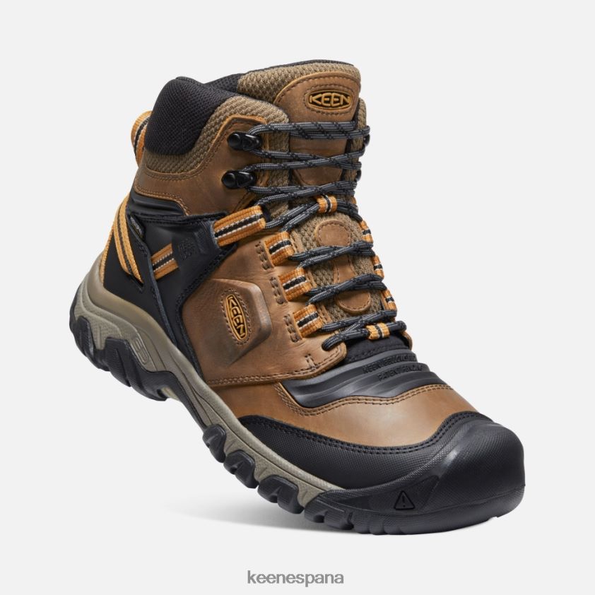 Keen Bota impermeable Ridge Flex ancha BJ4P4X478 bisonte-marrón dorado