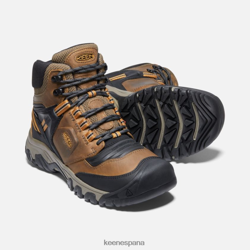 Keen Bota impermeable Ridge Flex ancha BJ4P4X478 bisonte-marrón dorado