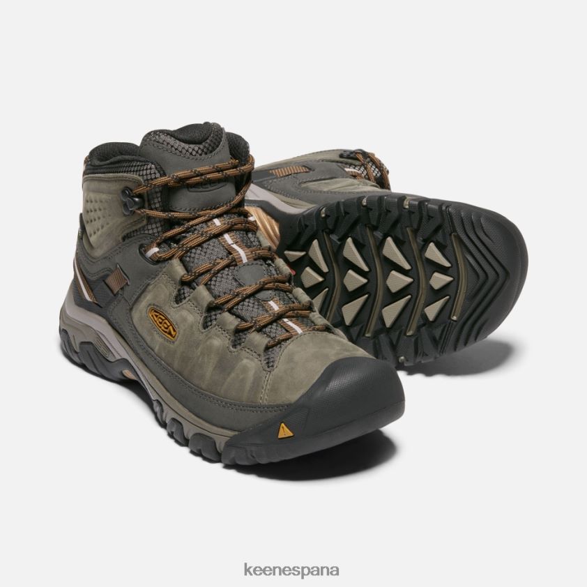 Keen targhee iii impermeable medio ancho BJ4P4X512 negro oliva-marrón dorado