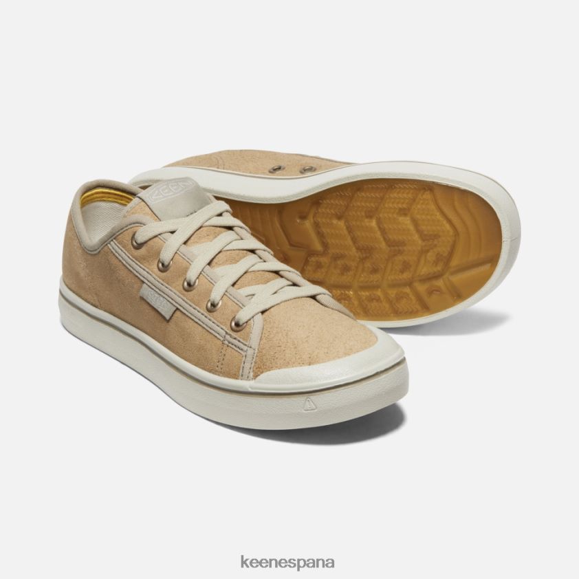 Keen zapatilla de cuero cosecha elsa BJ4P4X328 abedul beige-plateado