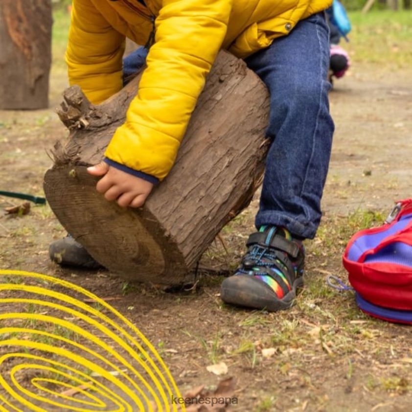 Keen pequeño zapato newport BJ4P4X592 teñido anudado negro original