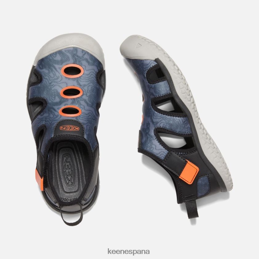Keen sandalia raya grande BJ4P4X595 negro-naranja de seguridad