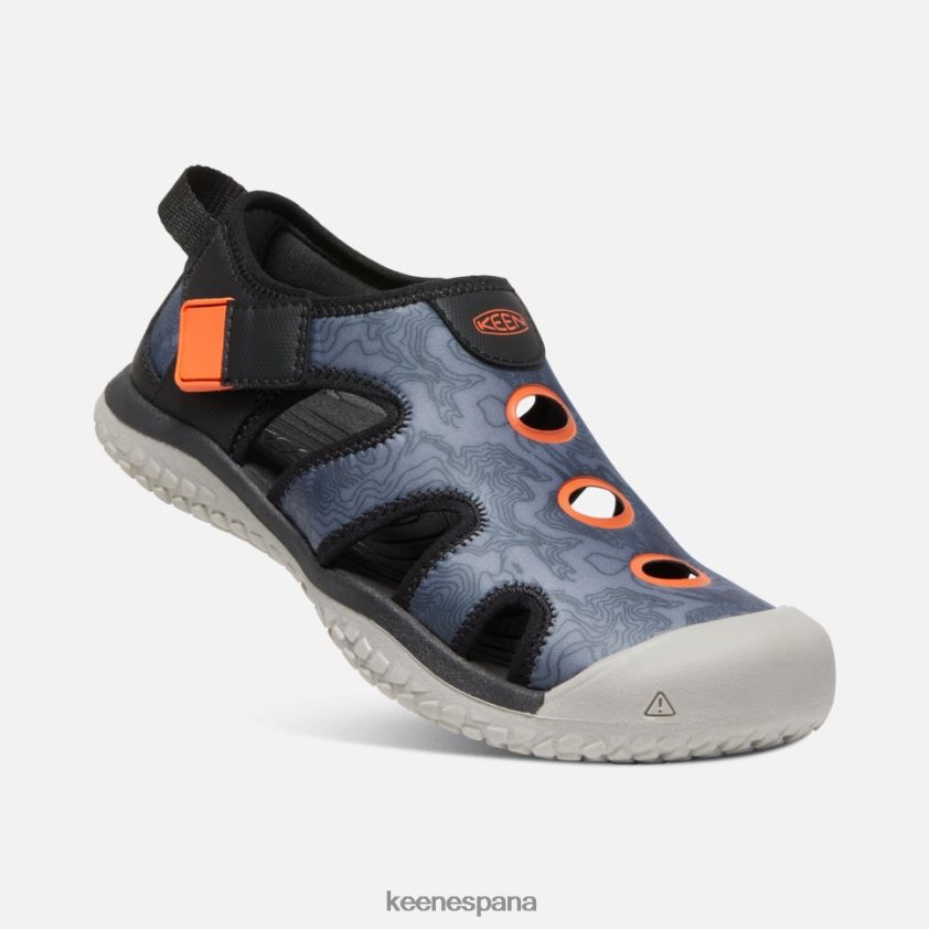 Keen sandalia raya grande BJ4P4X595 negro-naranja de seguridad