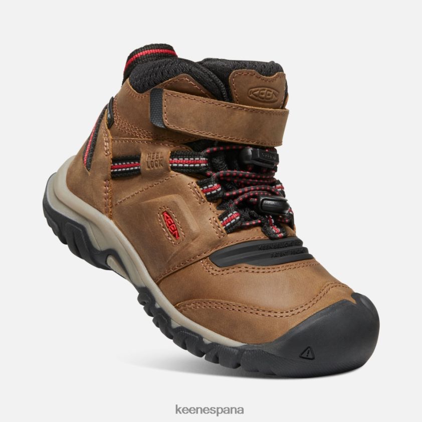 Keen bota impermeable little 'ridge flex BJ4P4X609 alfombra roja de bisonte