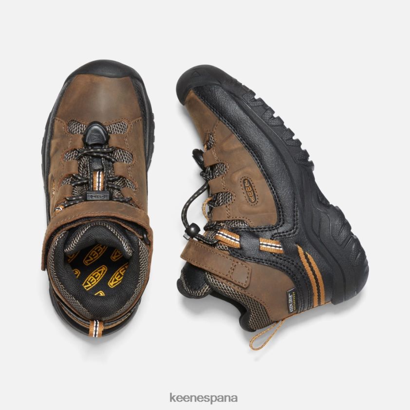 Keen botas de montaña impermeables targhee para jóvenes BJ4P4X285 marrón dorado tierra oscuro