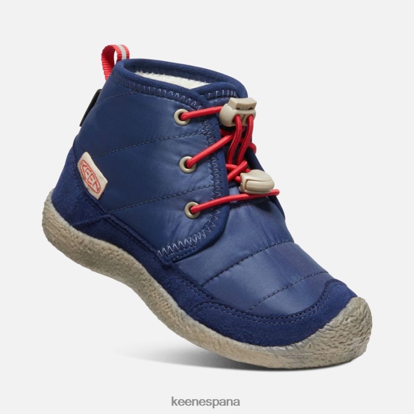 Keen chukka impermeable young howser ii BJ4P4X311 alfombra roja y azul profundo